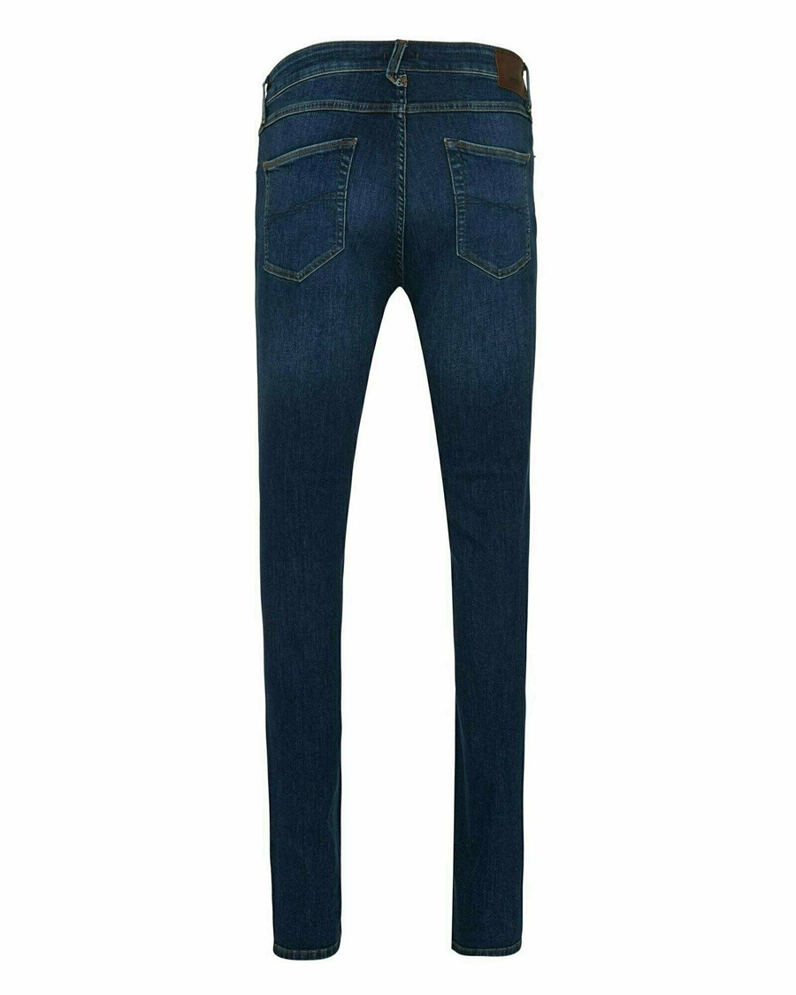 Mexx LOGAN Mid waist/ Slim leg jeans Dark Vintage Niebieskie | LFSYW3980