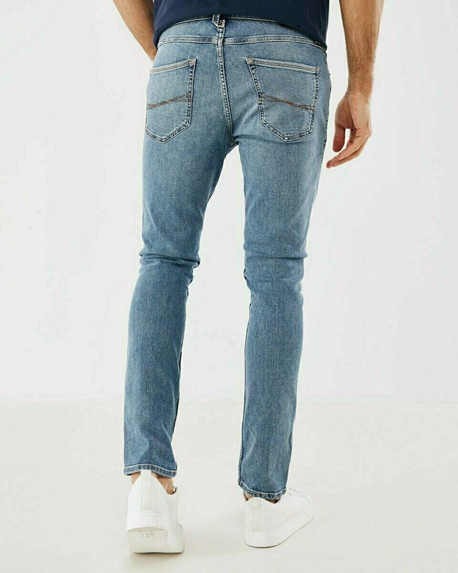 Mexx LOGAN Mid waist/ Slim leg jeans Vintage Used Niebieskie | OVWGY5126