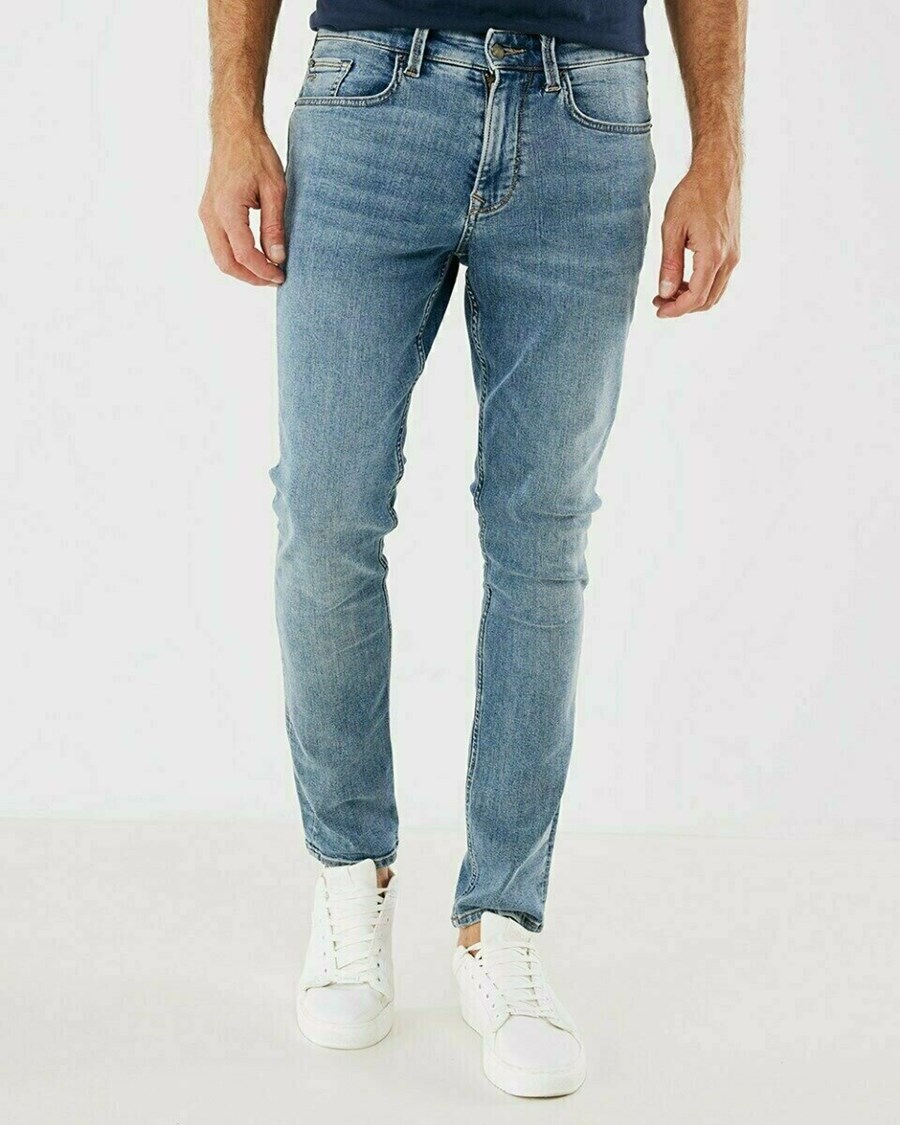 Mexx LOGAN Mid waist/ Slim leg jeans Vintage Used Niebieskie | OVWGY5126