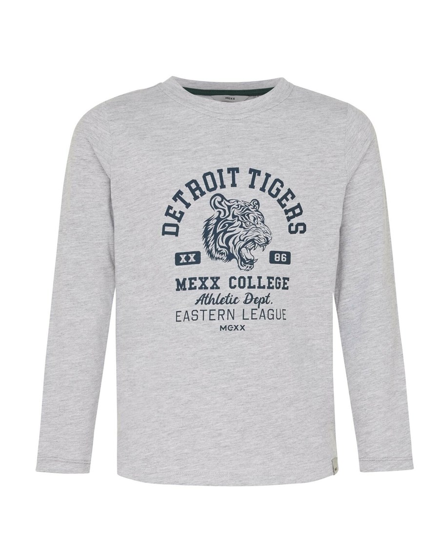 Mexx Long sleeve artwork t-shirt Grey Melee Szare | ODEPV5362