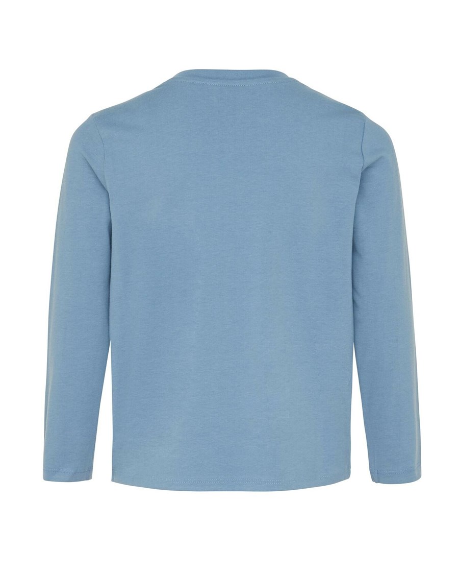 Mexx Long sleeve logo carrier t-shirt Mid Blue Niebieskie | RIAYJ5461