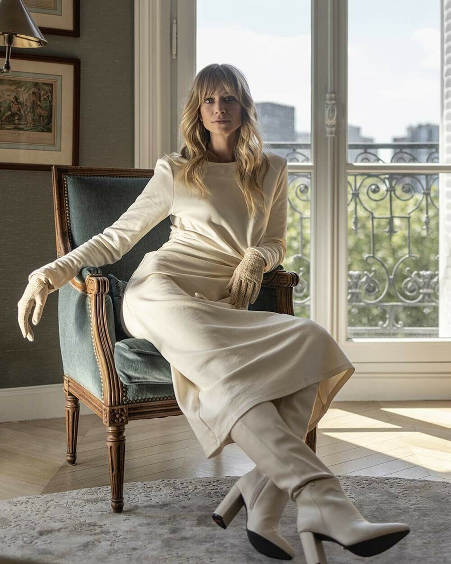 Mexx Longsleeve dress with knot Off White Białe | ZAOVB9530