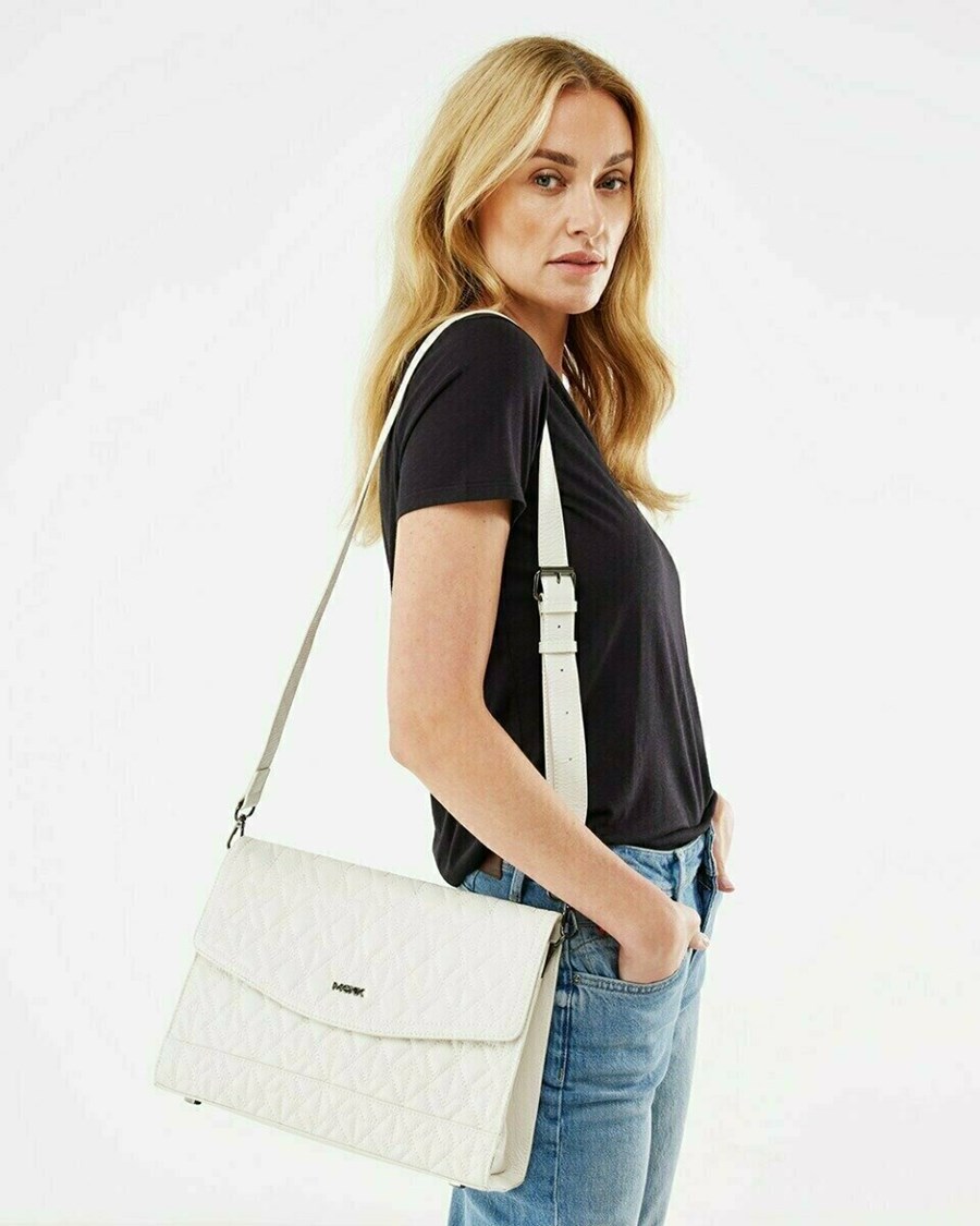Mexx Medium crossbody bag Off White Białe | AGYNB9143