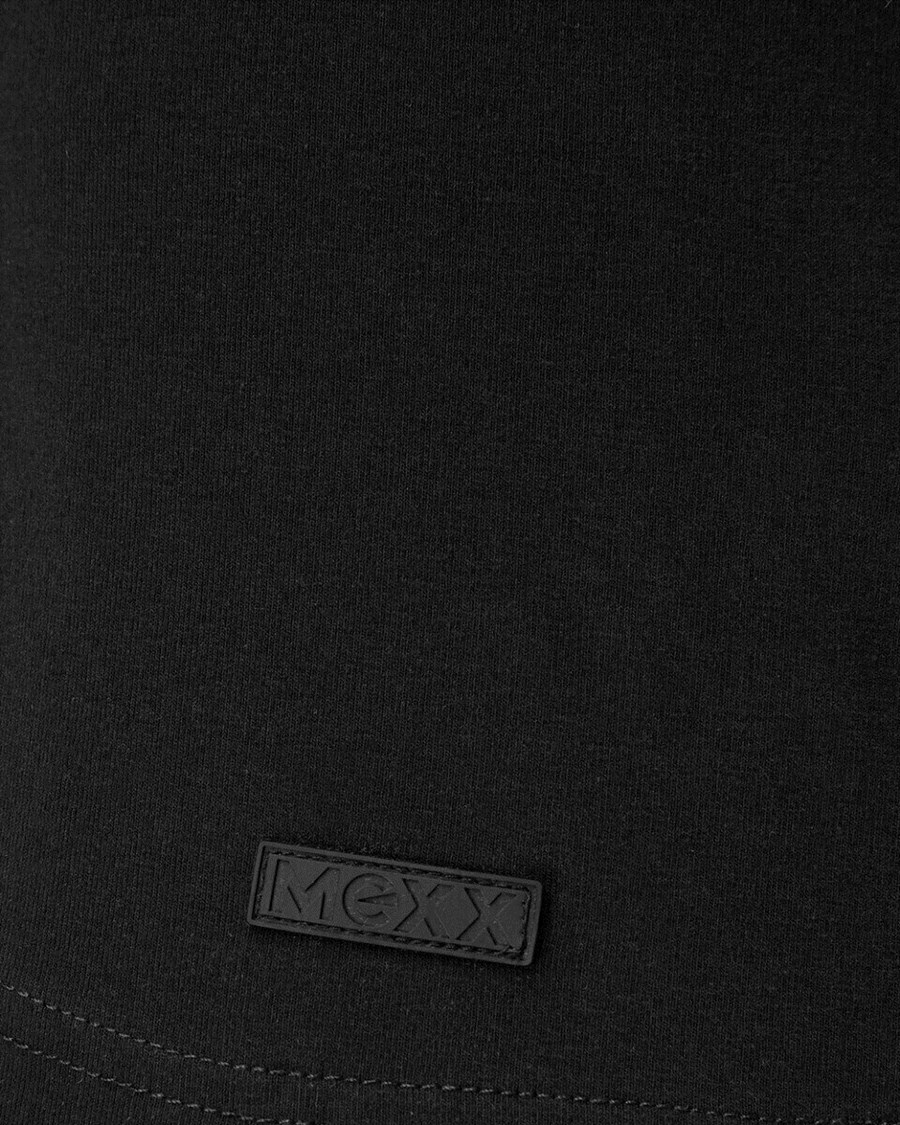 Mexx Men T-Shirt Round-Neck Black Czarne | SWAJO7436