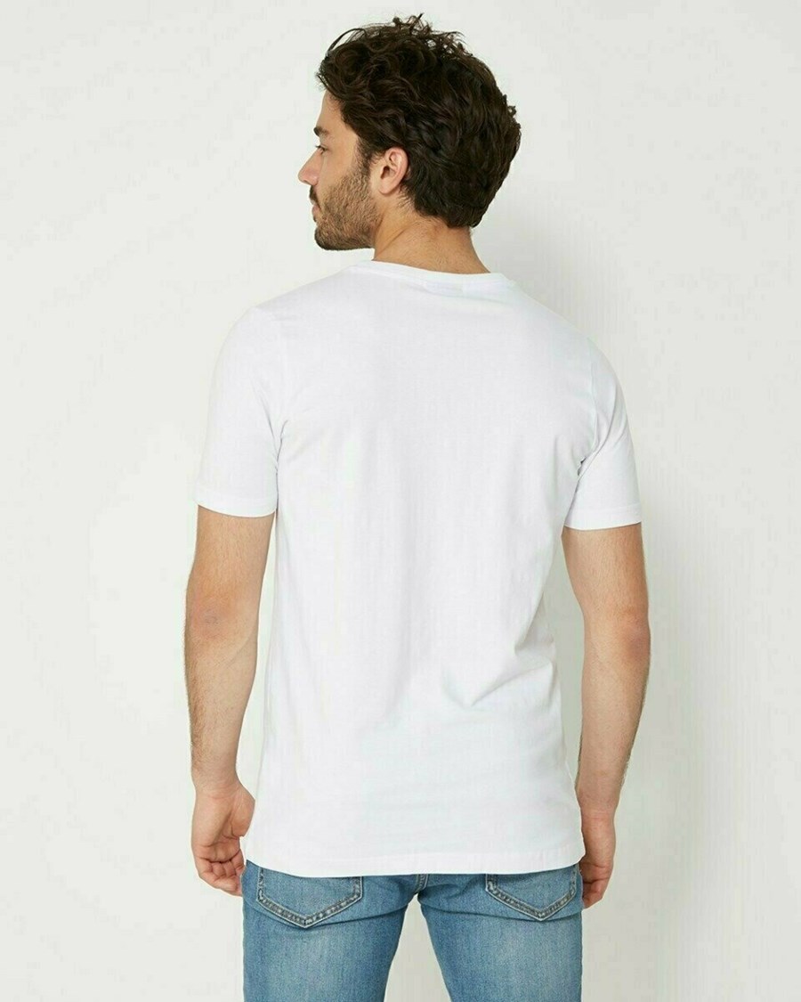 Mexx Men T-Shirt Round-Neck White Białe | TJLGX9028
