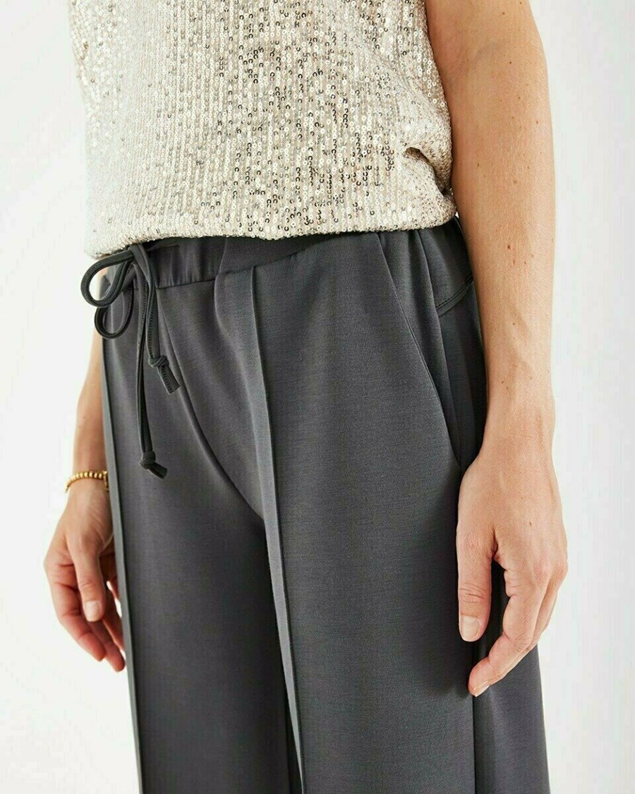 Mexx Modal wide leg pants Dark Grey Szare | RQKHD8329