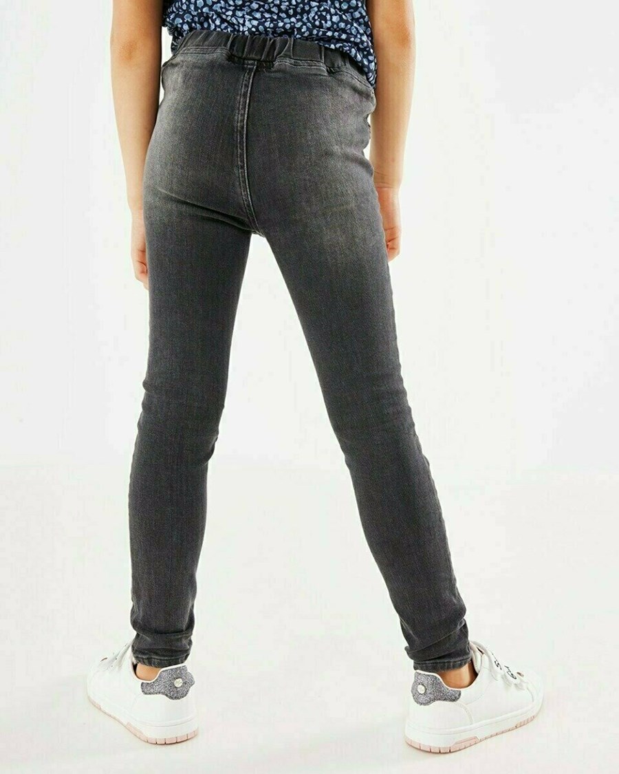 Mexx NIKKIE Mid waist/ Chudy leg jeans jegging Smoke Czarne | SLCRK7128