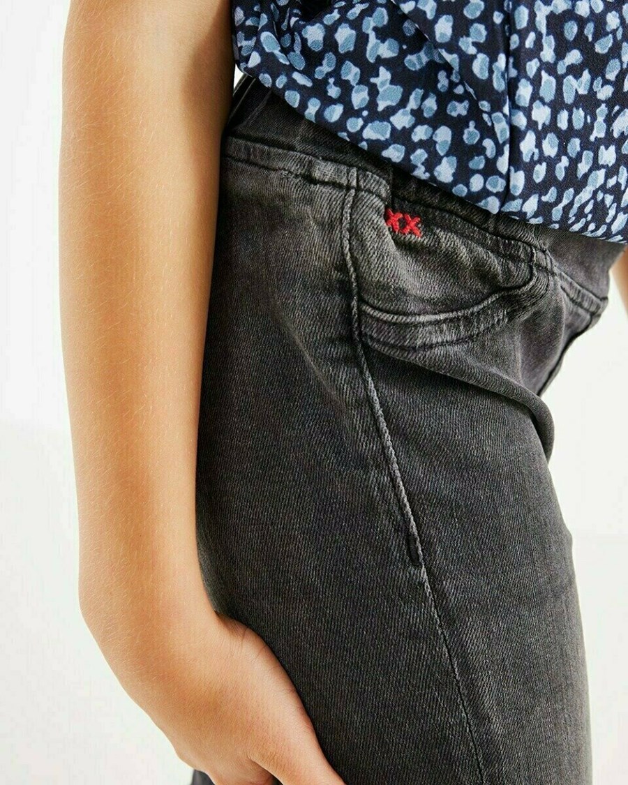 Mexx NIKKIE Mid waist/ Chudy leg jeans jegging Smoke Czarne | SLCRK7128