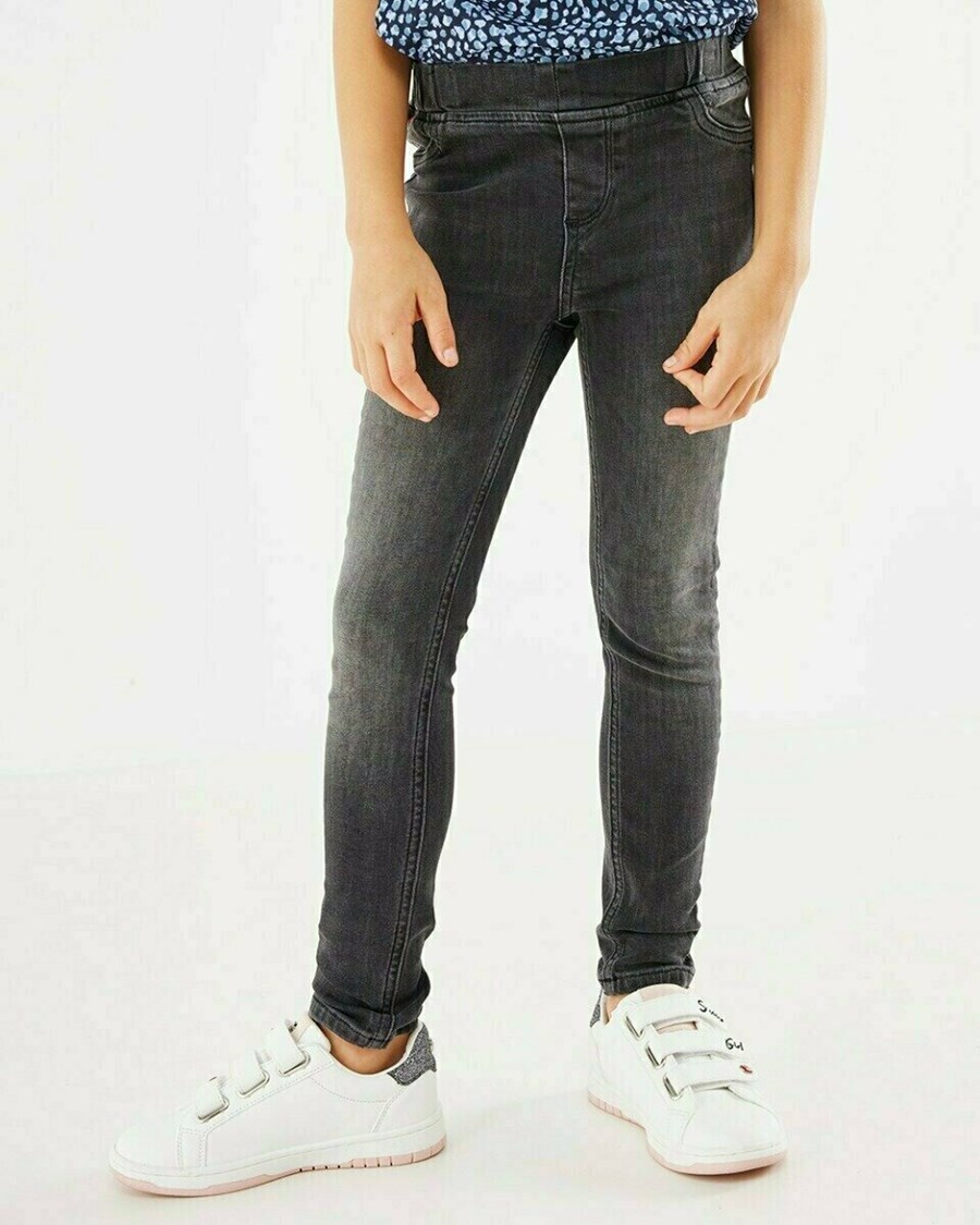 Mexx NIKKIE Mid waist/ Chudy leg jeans jegging Smoke Czarne | SLCRK7128