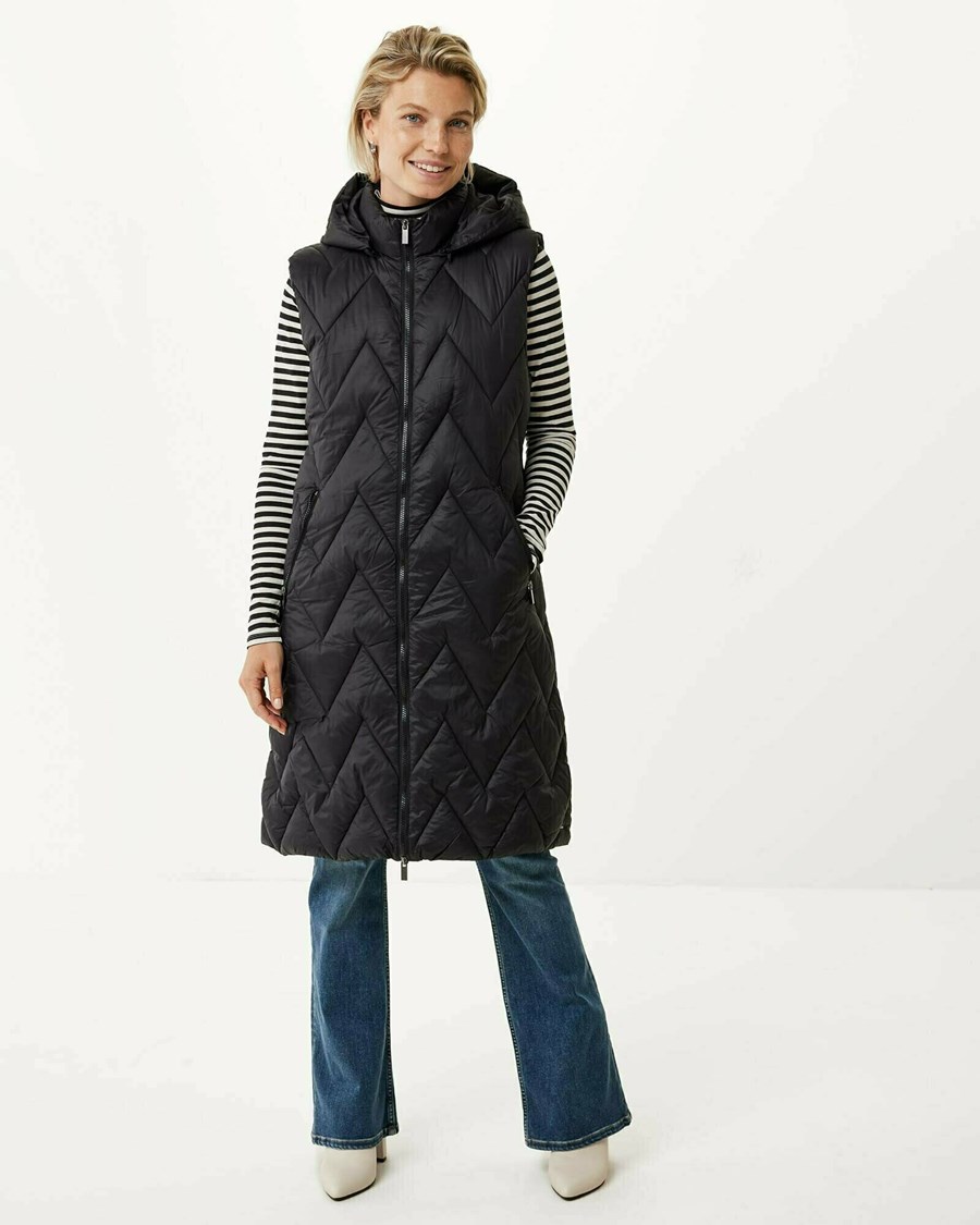 Mexx Nylon hooded bodywarmer Black Czarne | WDOAS1425