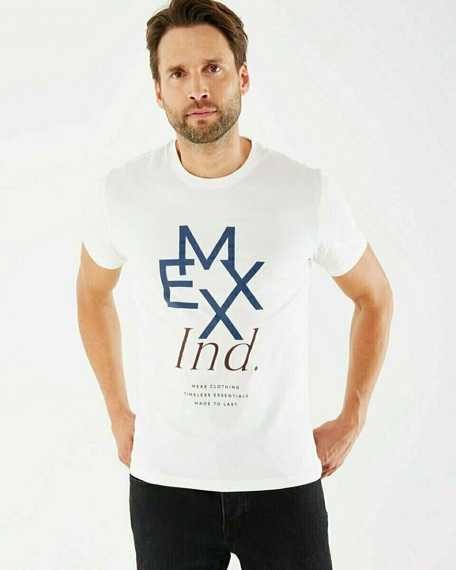 Mexx OLIVER T-Shirt SS Off white Białe | AKBVZ0947