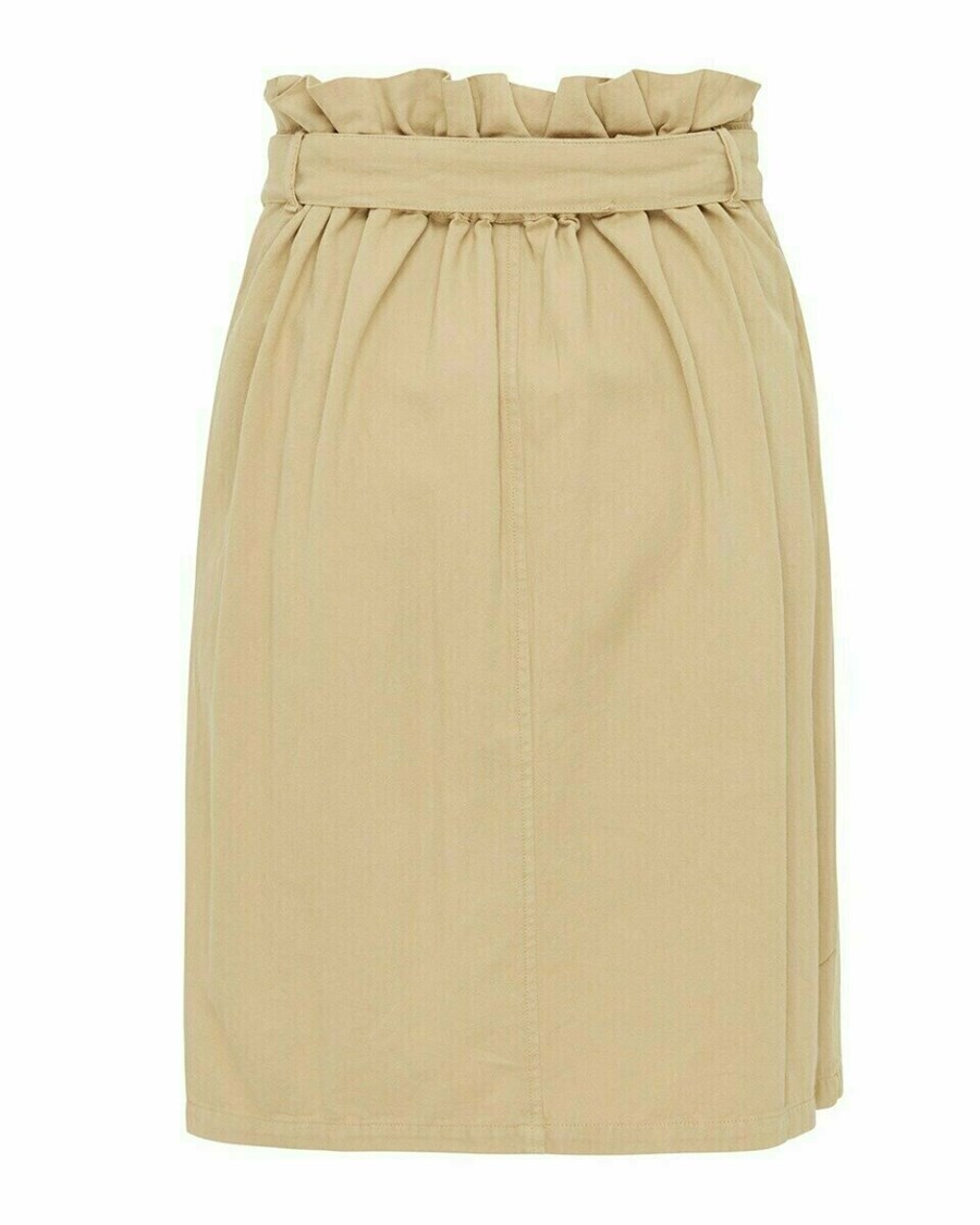 Mexx Paperbag waist wrap skirt Dark Sand Beżowe | FAKHL0341