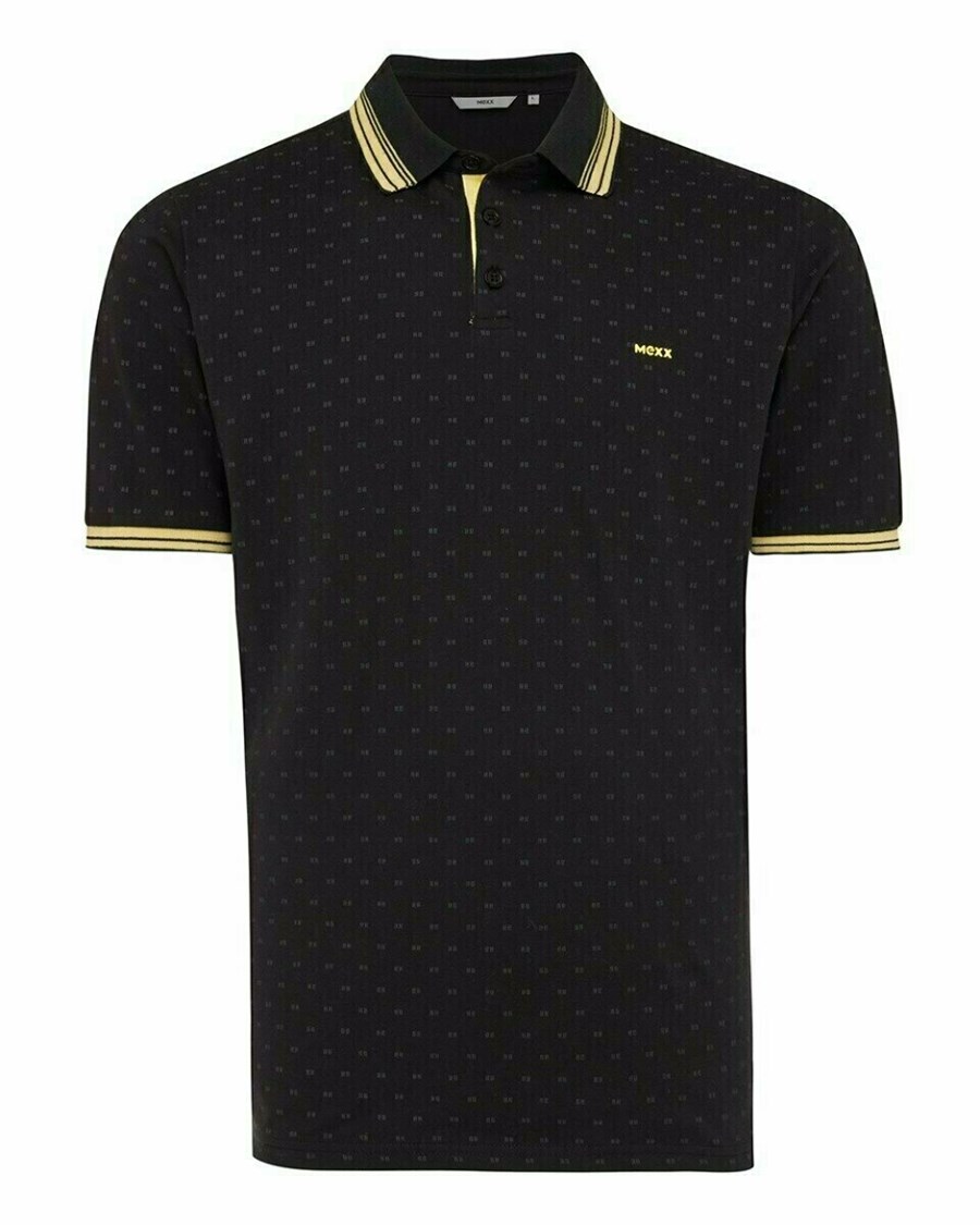 Mexx Pique polo Black Czarne | PWJBL9042