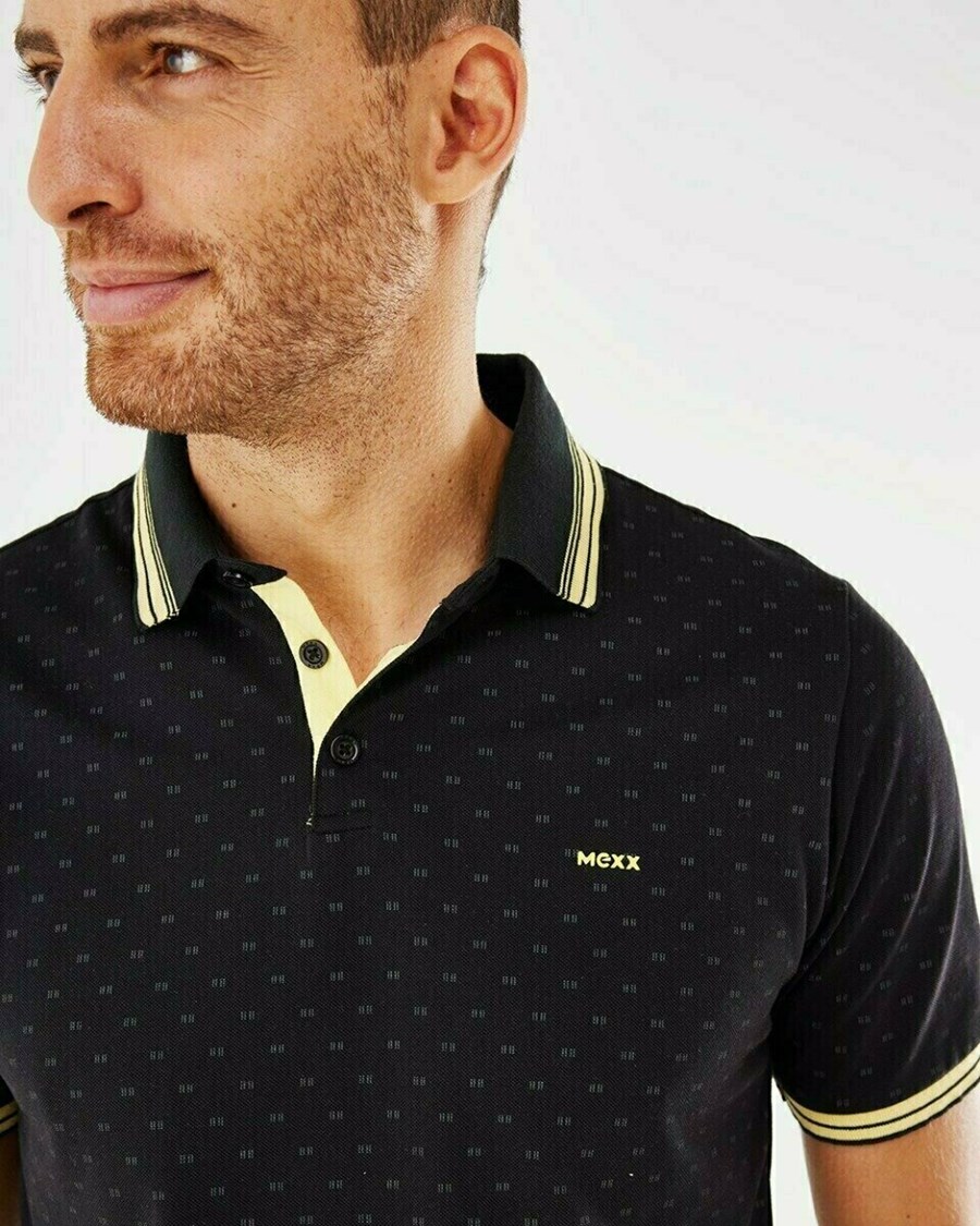 Mexx Pique polo Black Czarne | TDEVH4357