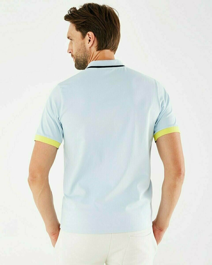 Mexx Pique polo Light Blue Niebieskie | UGNDI3427