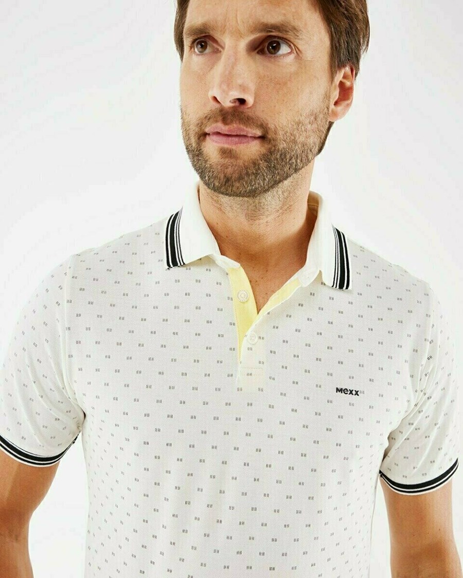 Mexx Pique polo Off white Białe | FPMXO8435