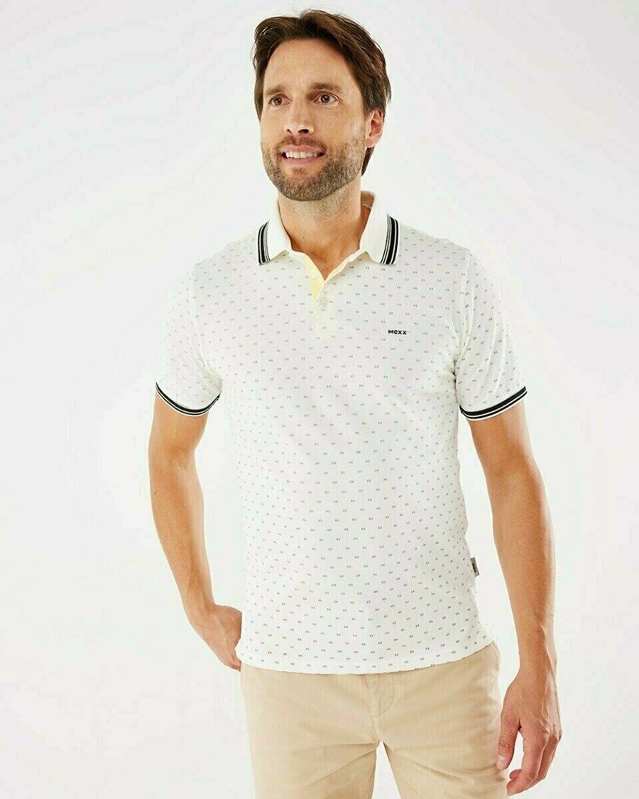 Mexx Pique polo Off white Białe | FPMXO8435