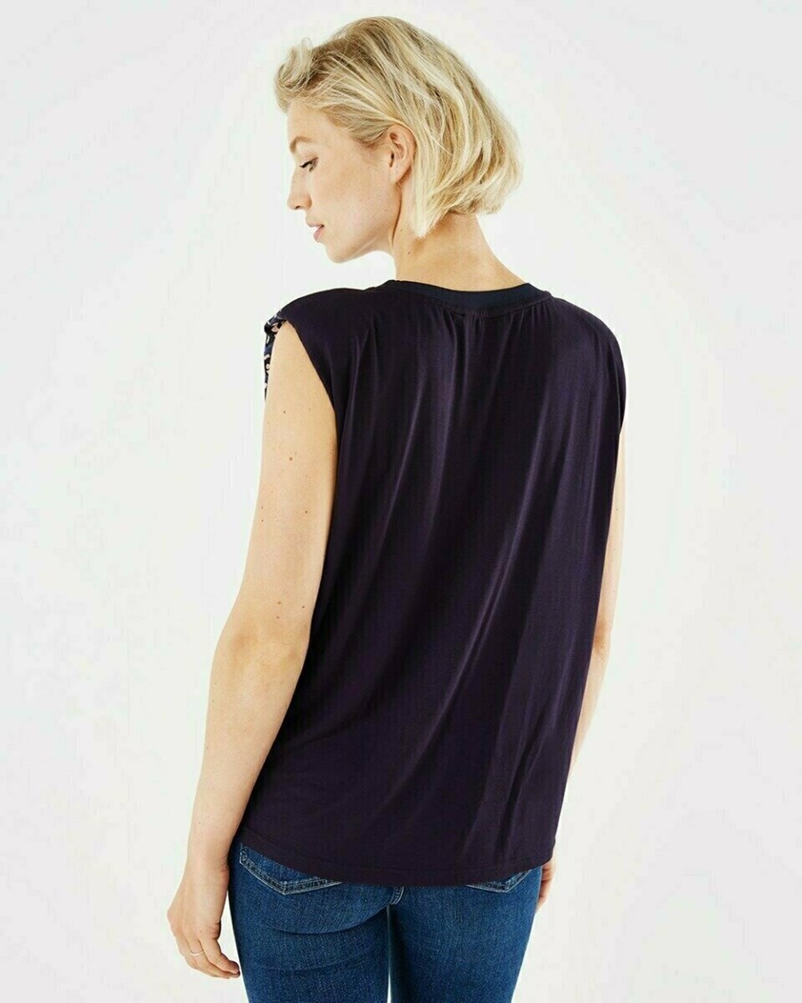 Mexx Printed combi top Navy Niebieskie | QFZOC3540