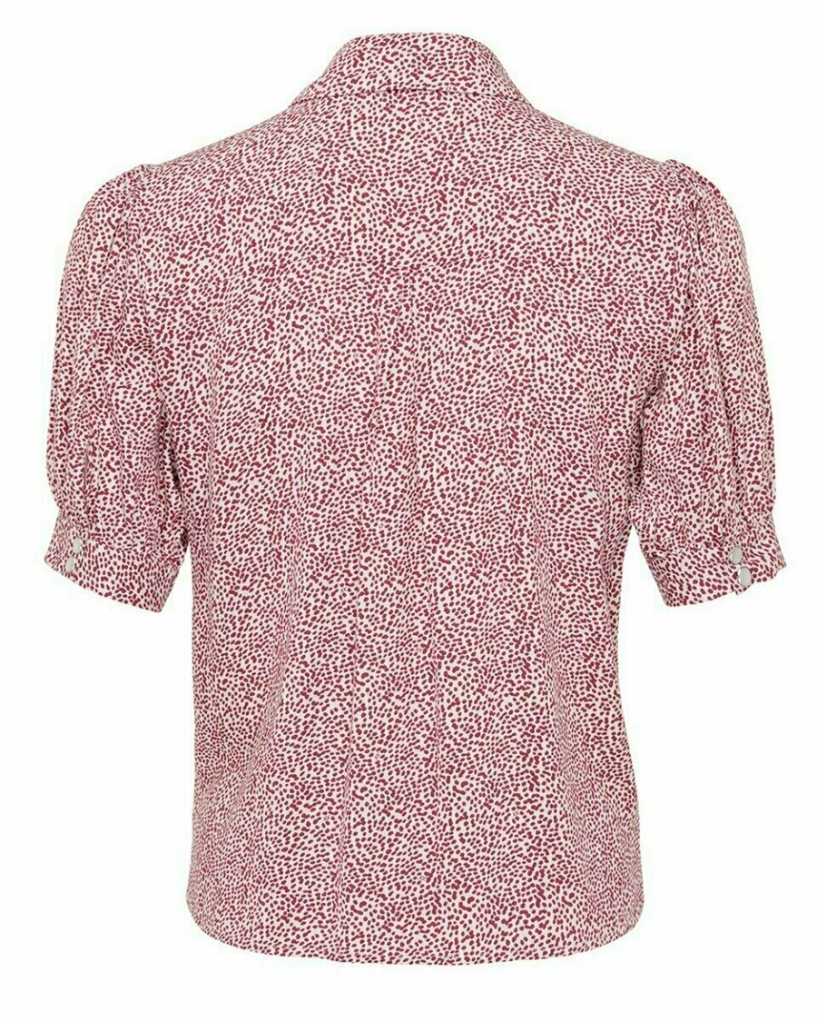 Mexx Printed half sleeve blouse Dark Fuchsia Różowe | DUIYX4826