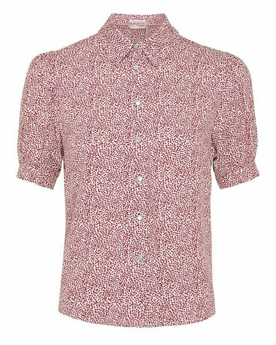 Mexx Printed half sleeve blouse Dark Fuchsia Różowe | IBTMU9362