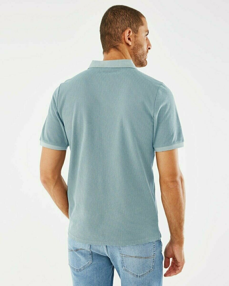Mexx Printed pique polo Navy (Dark Denim) Niebieskie | GLVXK6531