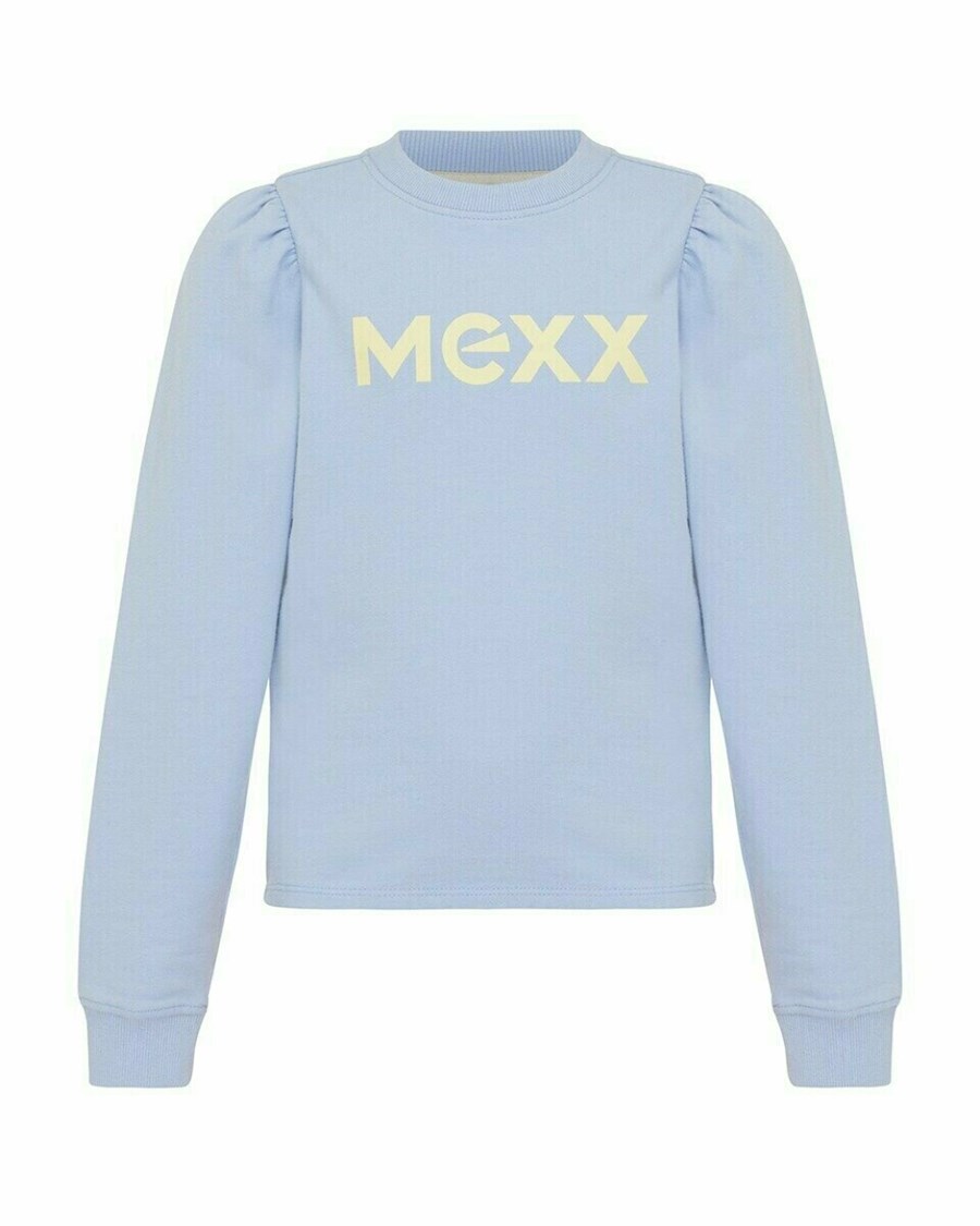 Mexx Puff sleeve sweater Light Blue Niebieskie | ERGTH8524