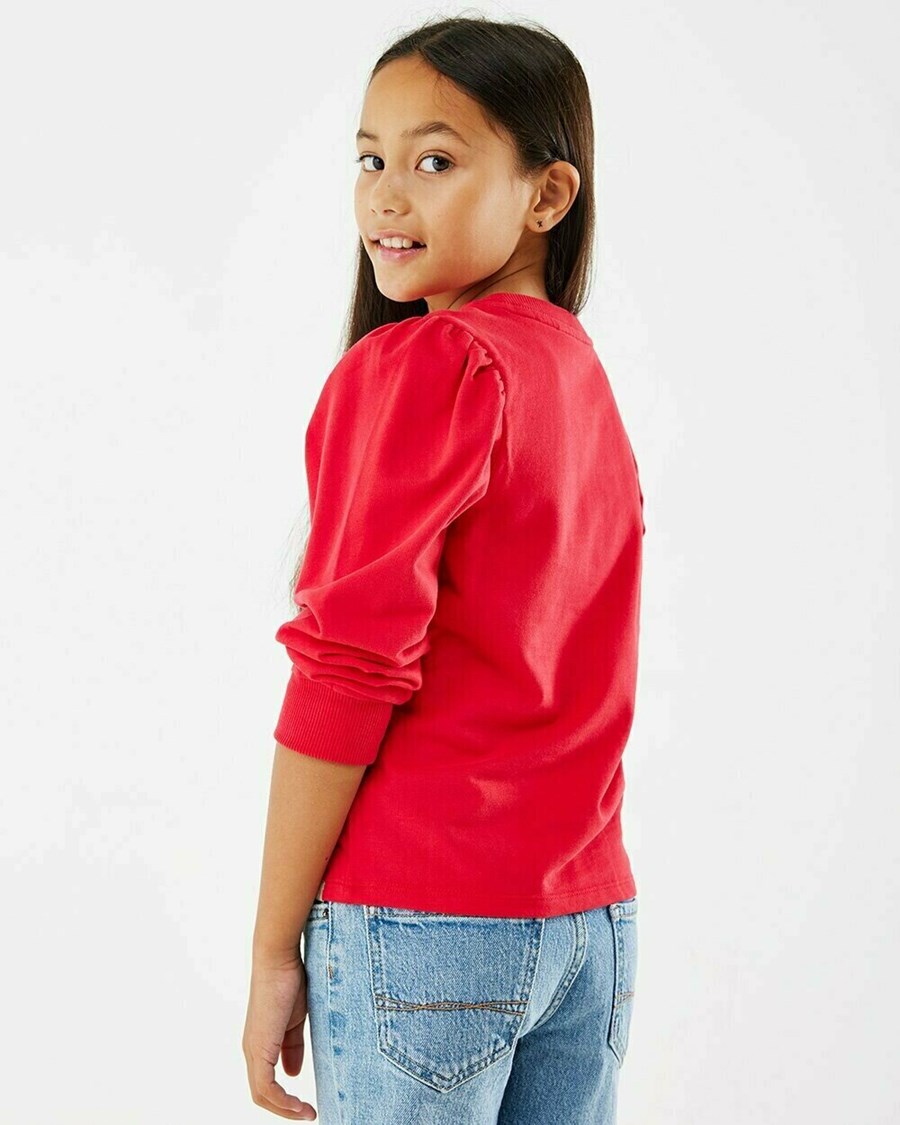 Mexx Puff sleeve sweater Red Czerwone | YWLXS1846