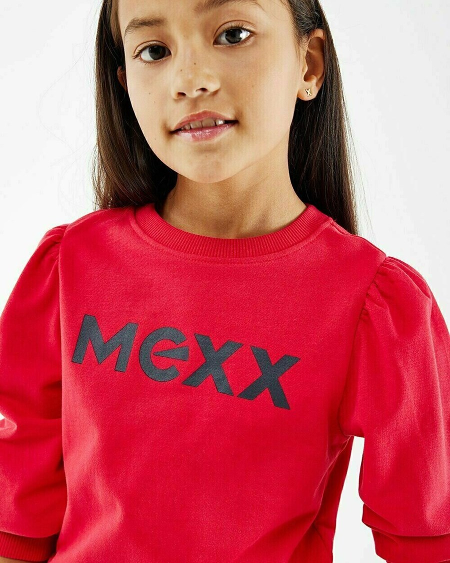 Mexx Puff sleeve sweater Red Czerwone | YWLXS1846
