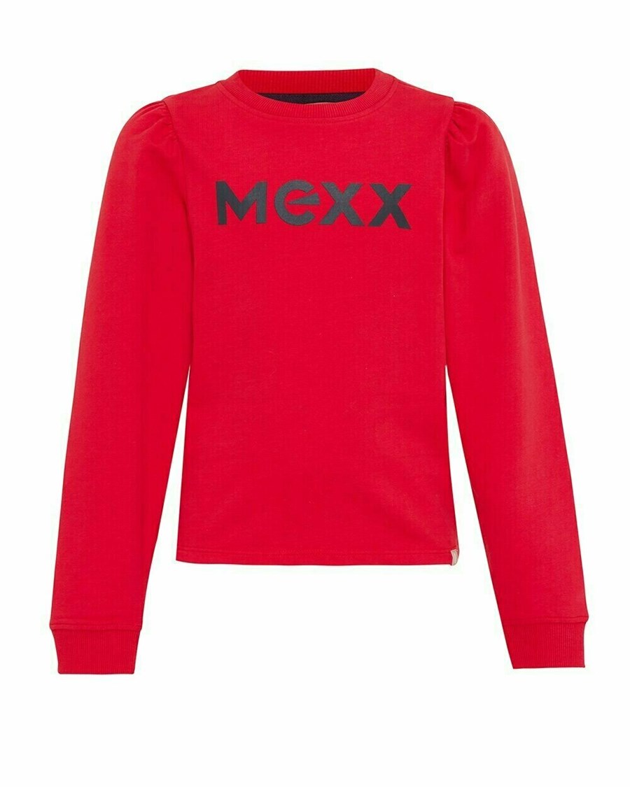 Mexx Puff sleeve sweater Red Czerwone | YWLXS1846
