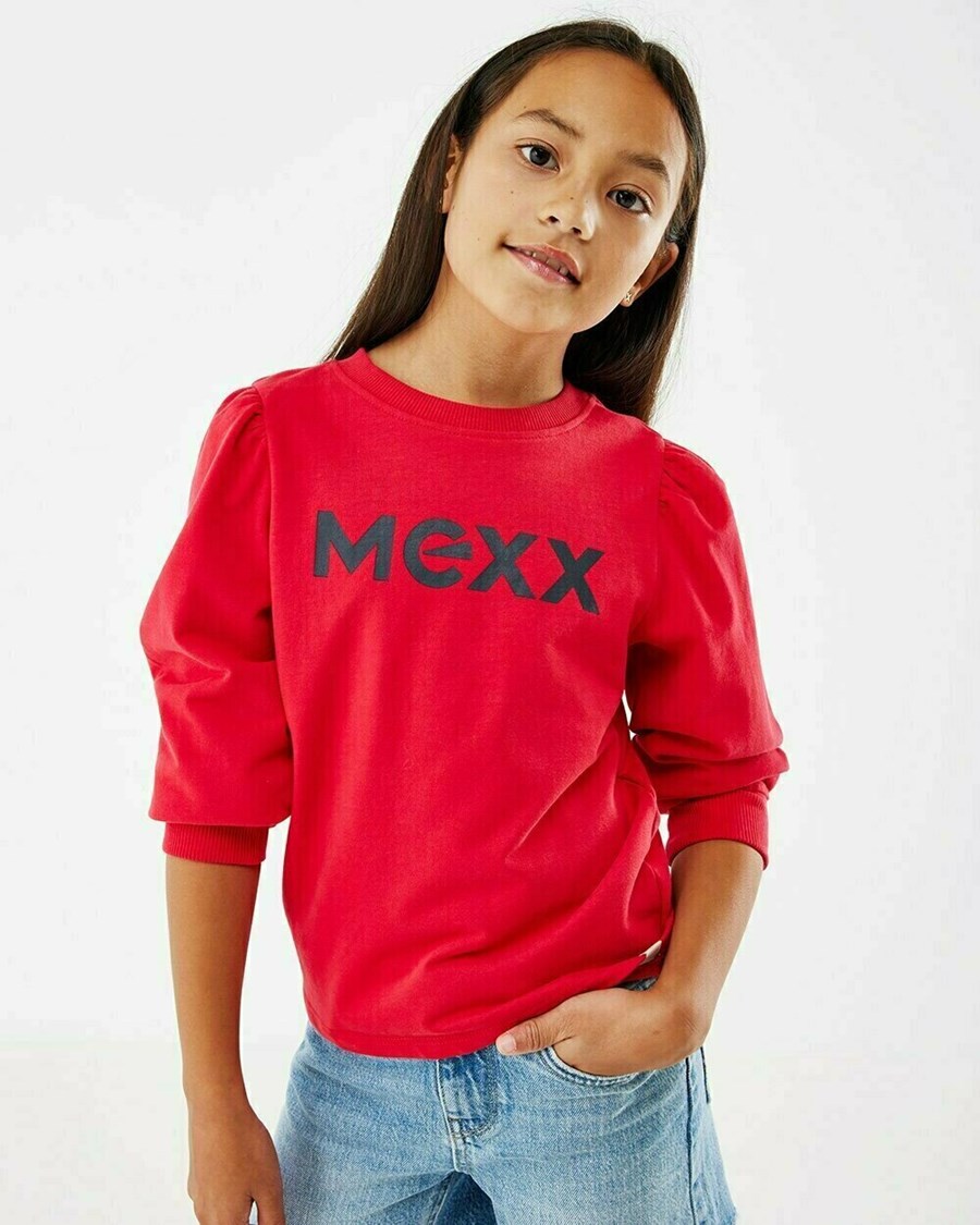 Mexx Puff sleeve sweater Red Czerwone | YWLXS1846