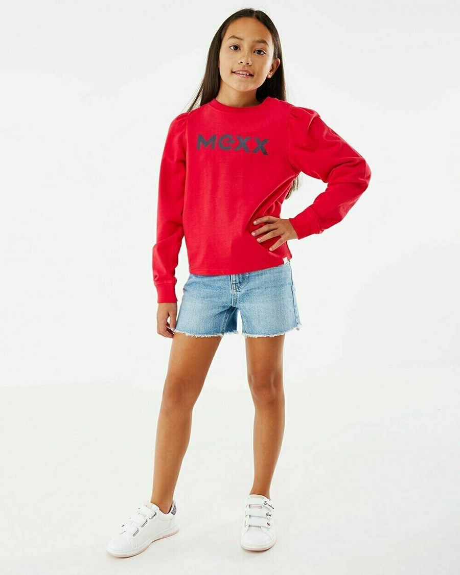 Mexx Puff sleeve sweater Red Czerwone | YWLXS1846