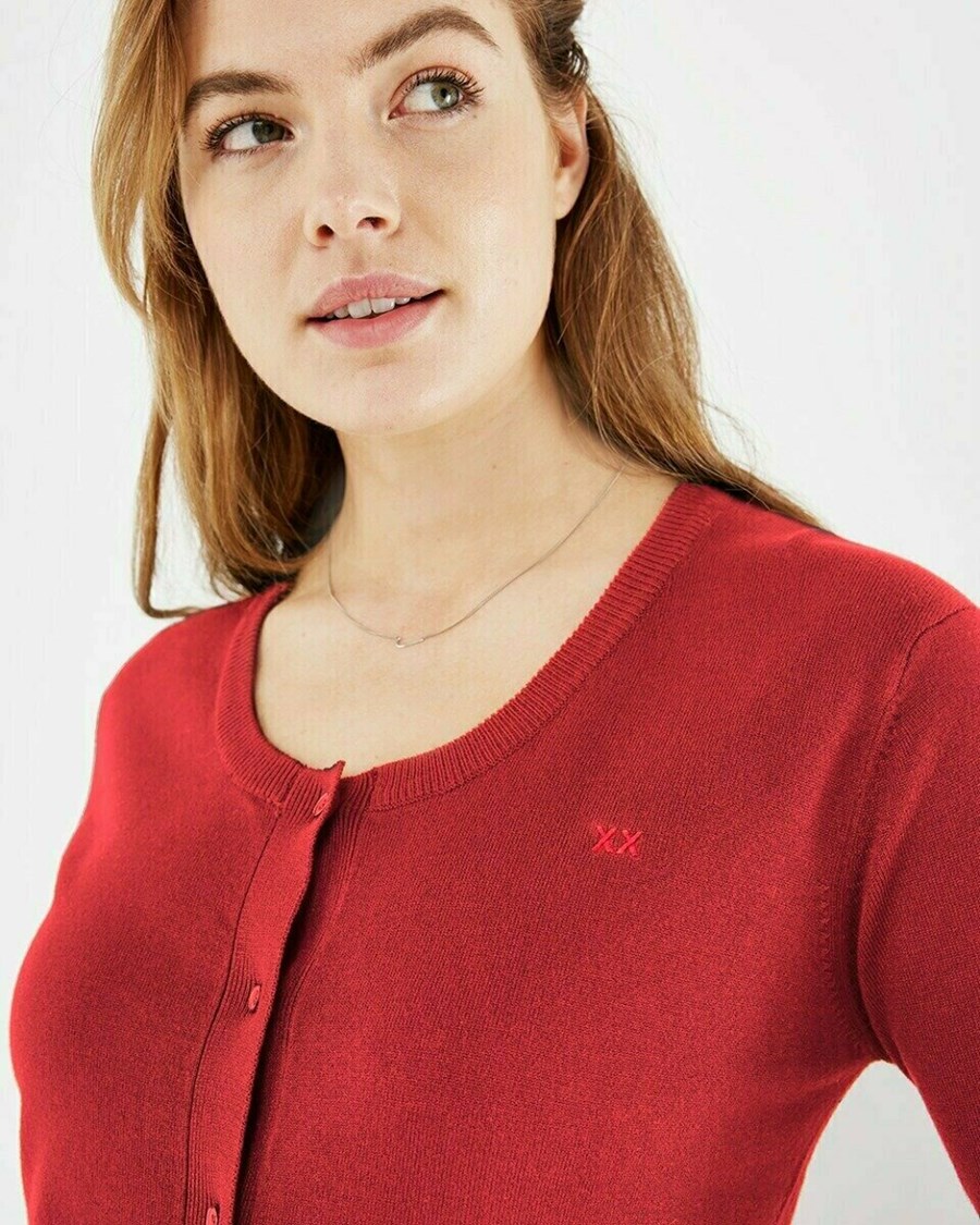 Mexx Round neck Cardigan SUSAN Red Czerwone | JHASG7405