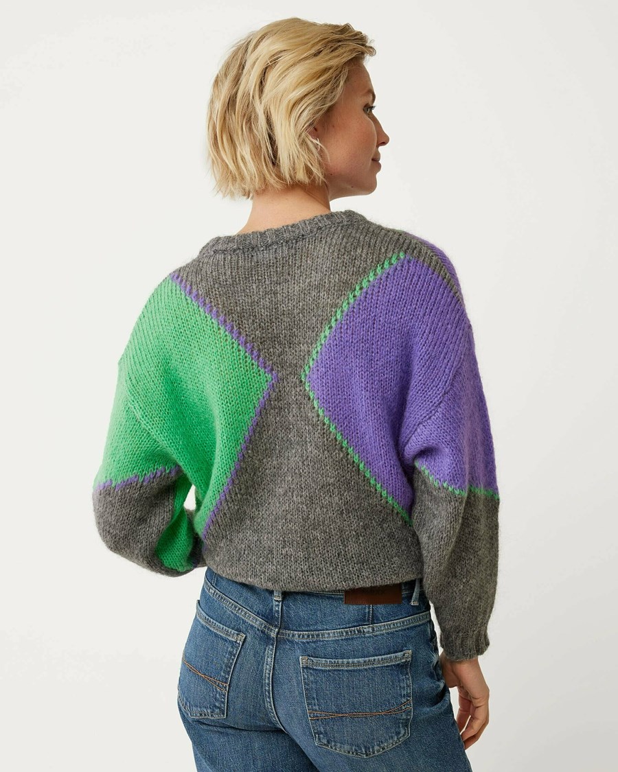 Mexx Round neck knitted pullover Mid Grey Melee Szare | NBWYV0631