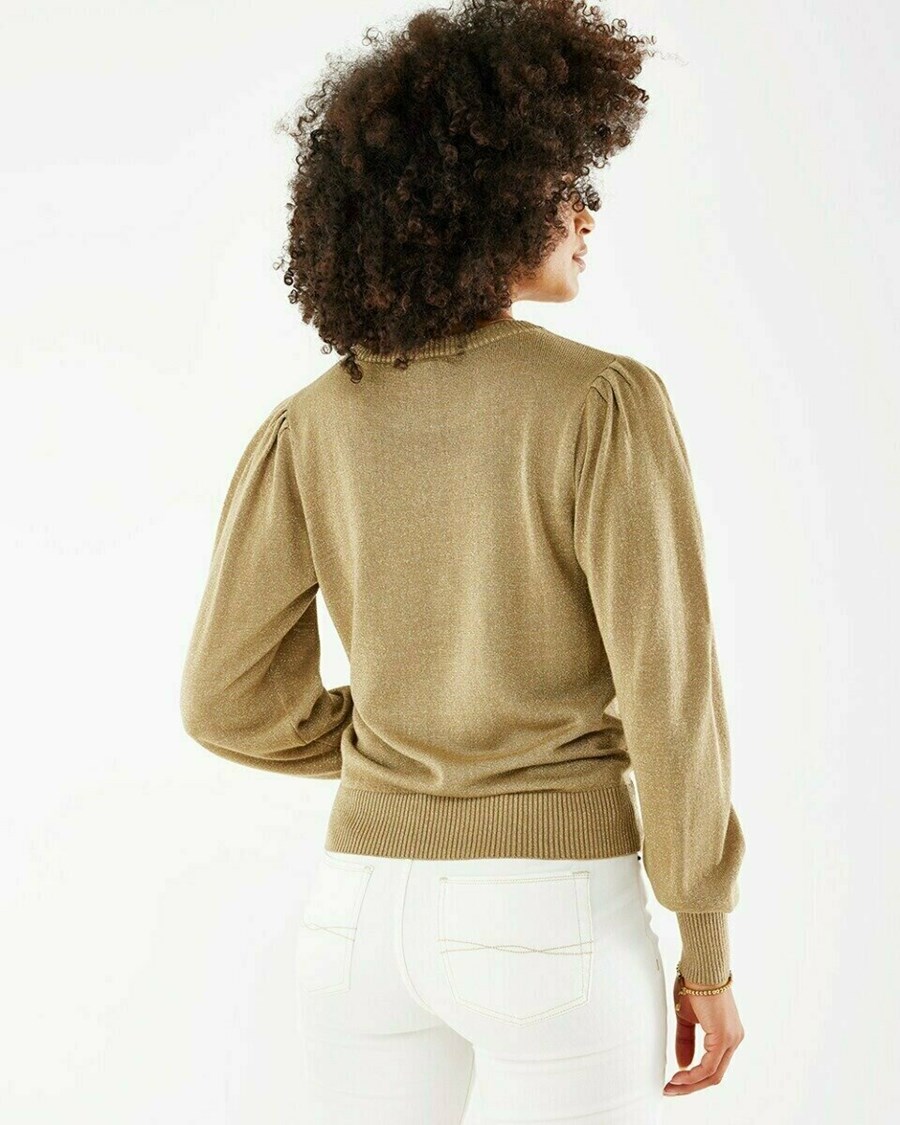 Mexx Round neck pullover Dark Sand Złote | TQBAZ7514