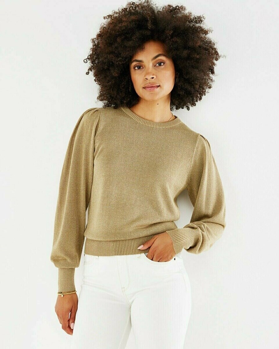 Mexx Round neck pullover Dark Sand Złote | TQBAZ7514