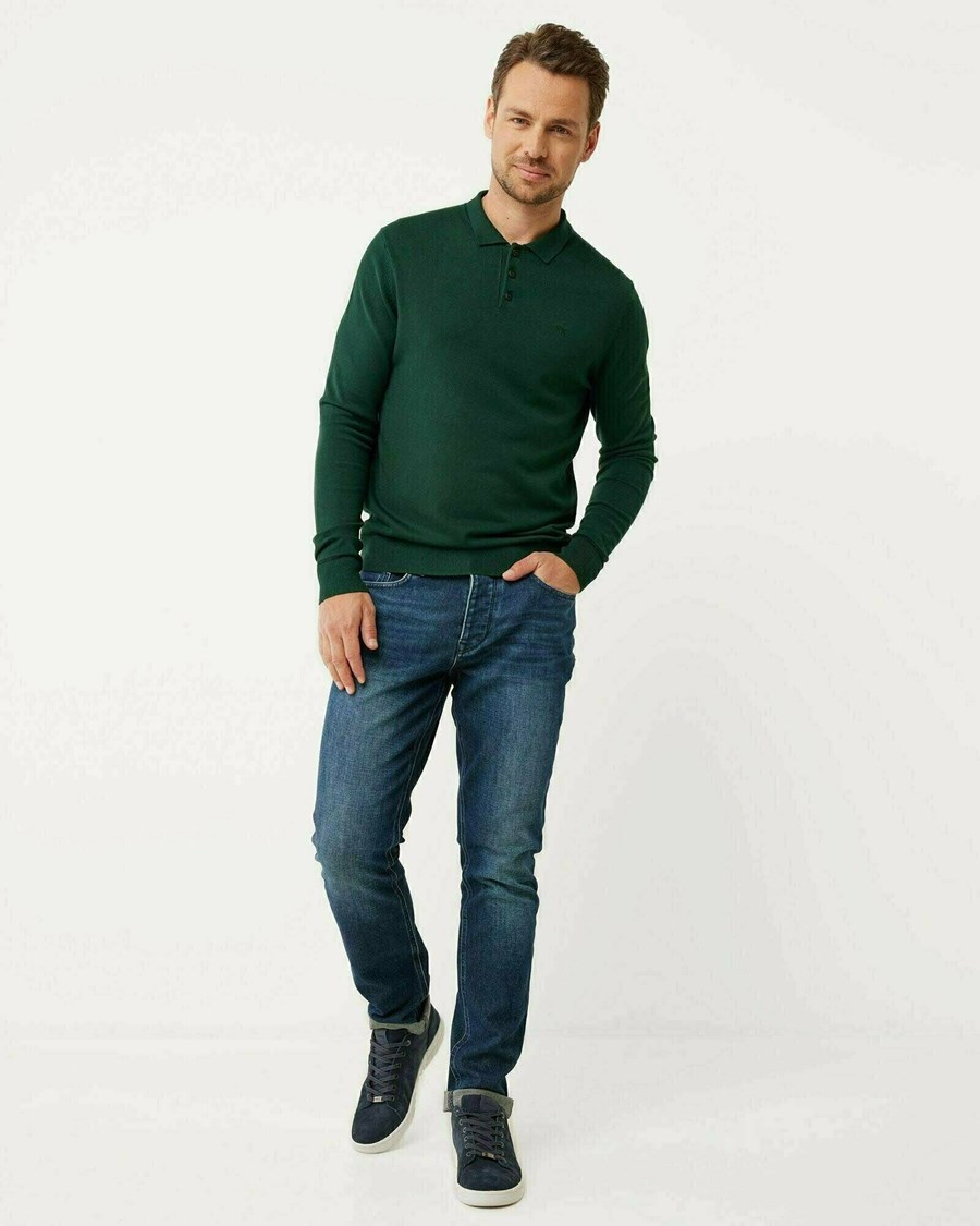 Mexx STEVE Mid waist/ Prosty leg jeans Dark Used Niebieskie | JEIYK6897