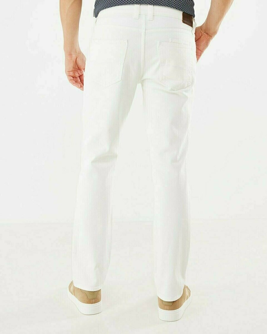 Mexx STEVE Mid waist/ Prosty leg jeans Off White Used Białe | UMDCB5674