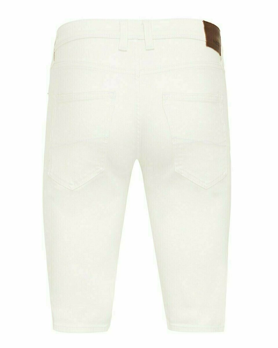 Mexx STEVE SHORT Mid waist/ Regular leg denim Off White Used Białe | BTXLZ0714