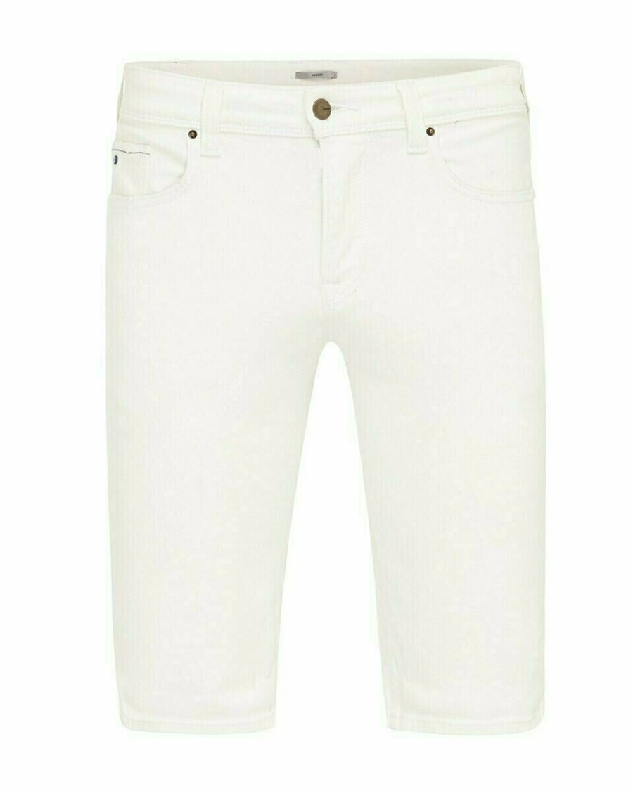 Mexx STEVE SHORT Mid waist/ Regular leg denim Off White Used Białe | BTXLZ0714