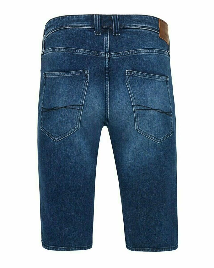 Mexx STEVE SHORT Mid waist/ Regular leg denim Dark Used Niebieskie | IKNDS6315