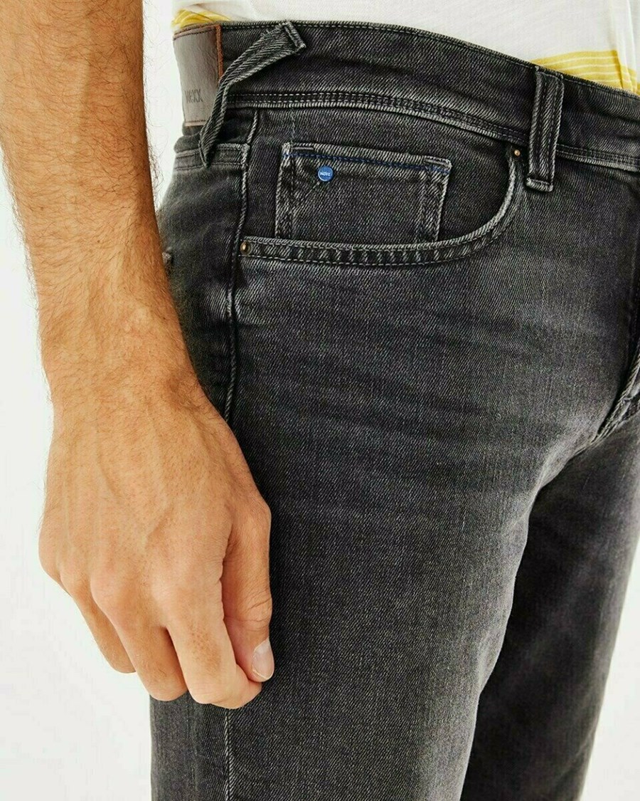 Mexx STEVE SHORT Mid waist/ Regular leg denim Black Used Czarne | PYKAQ0164