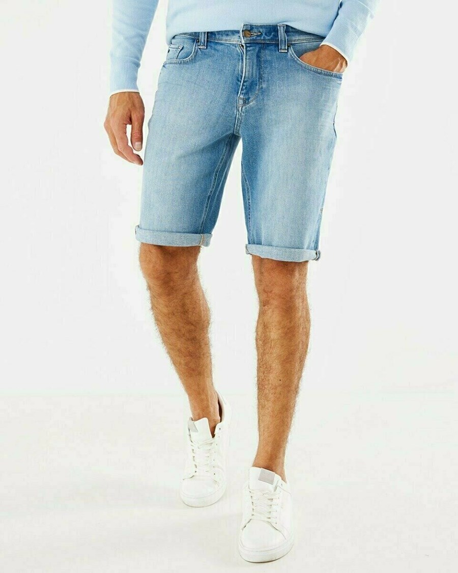 Mexx STEVE SHORT Mid waist/ Regular leg denim Light Stone Niebieskie | RHSKZ9573