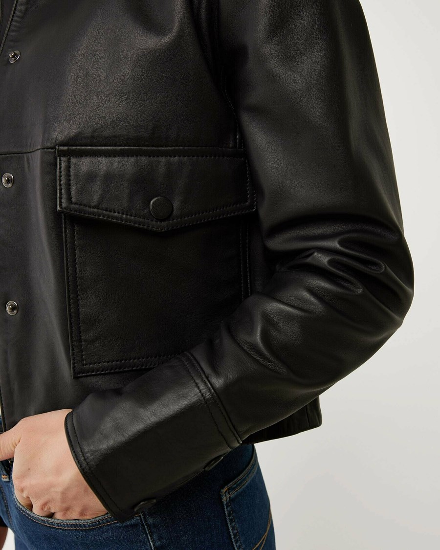 Mexx Skórzane jacket with pockets Black Czarne | BDJRM5173