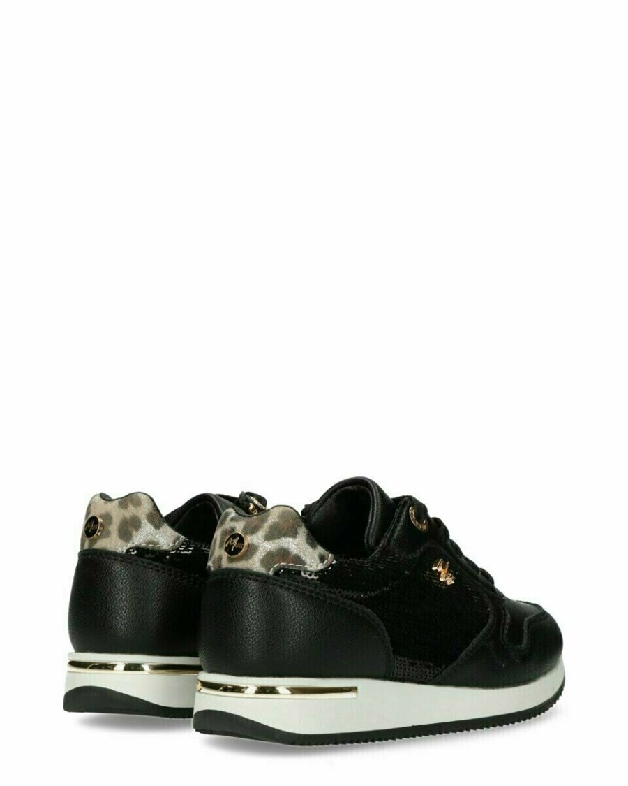 Mexx Sneaker Eflin Black/Gold Czarne | PDTJC0125
