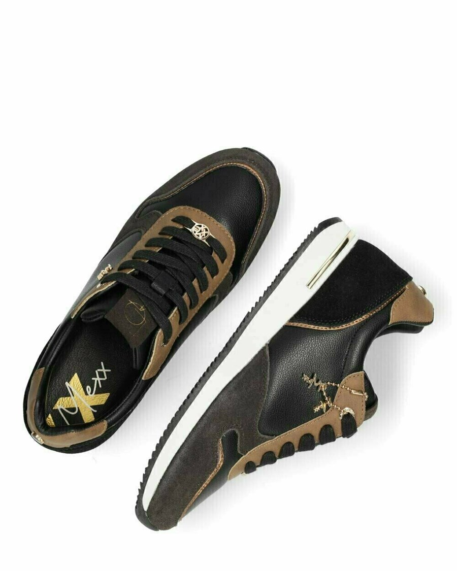 Mexx Sneaker Eke Black/Brown Czarne | TUMGV8526