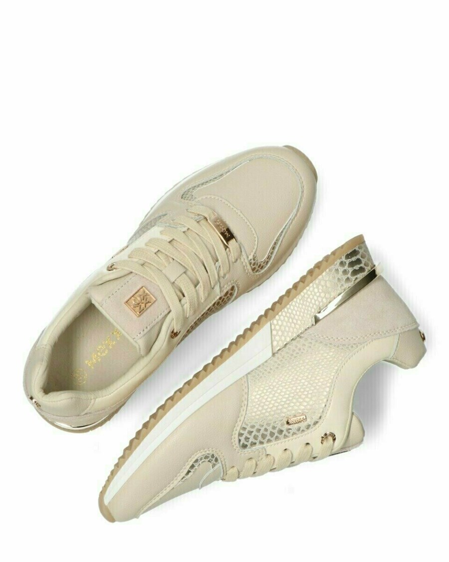 Mexx Sneaker Fleur Beige/Gold Beżowe | SQUDT1375