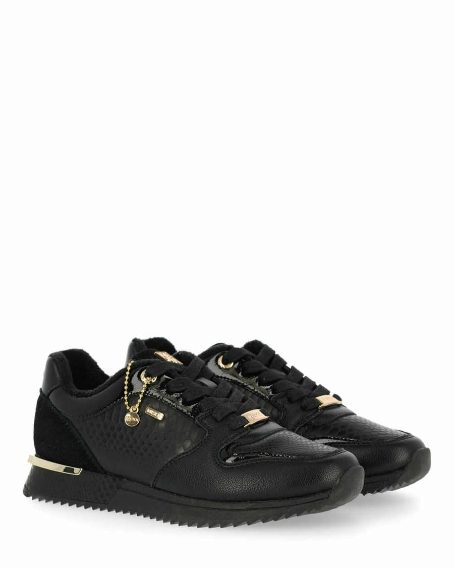 Mexx Sneaker Fleur Black/Black Czarne | JSZEG5872