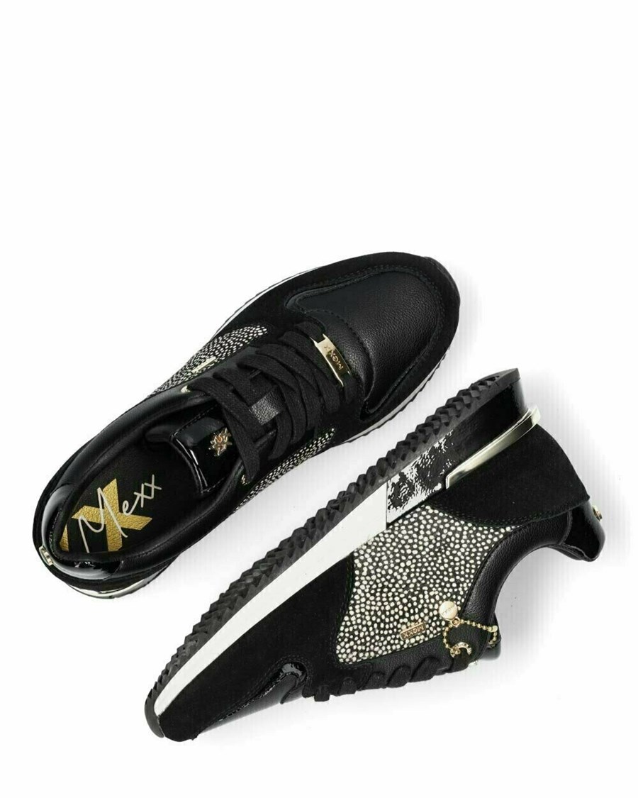 Mexx Sneaker Fleur Black Czarne | QANVZ9107