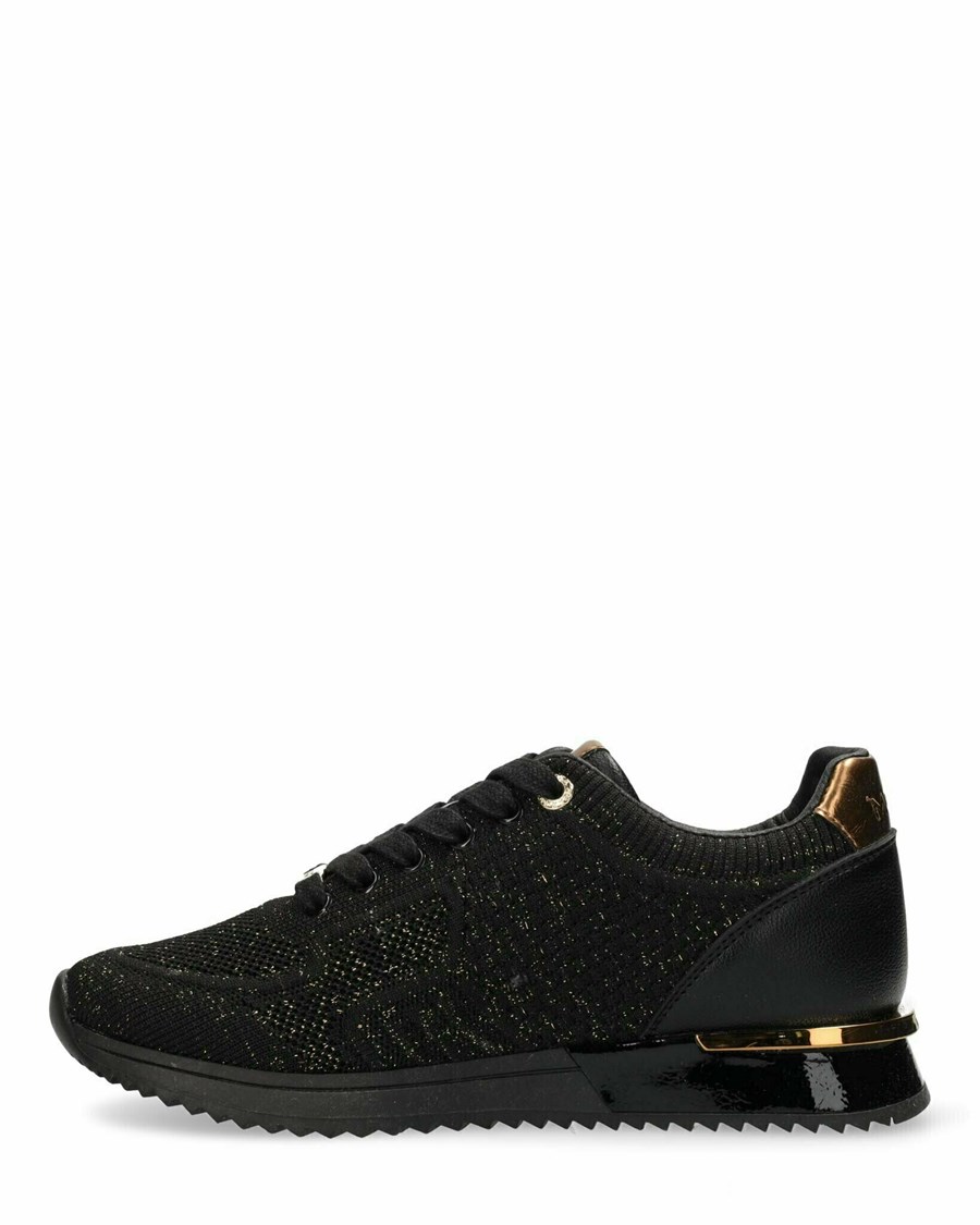 Mexx Sneaker Gitte Glitter Black/Black Czarne | IEYLF1945