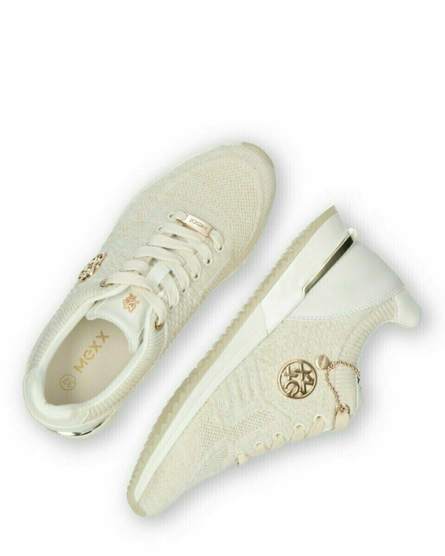 Mexx Sneaker Gitte glitter Off White Białe | NBCGK1625